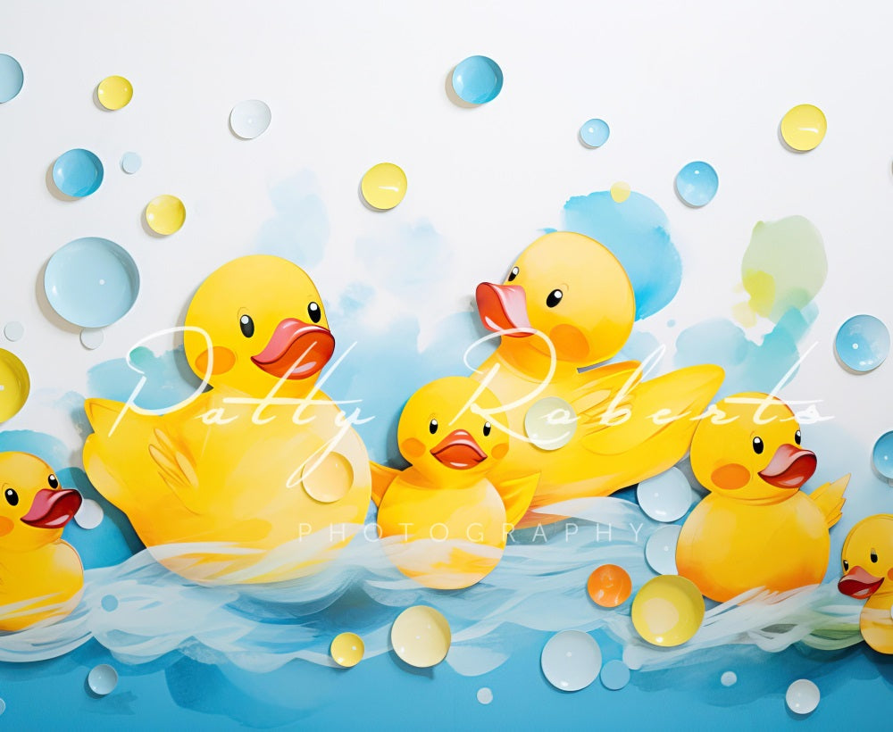 Kate Smash Bath Yellow Ducks Backdrop Designed by Patty Robertss