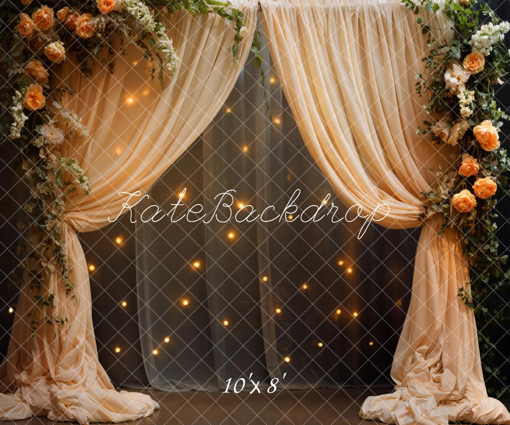 Kate Spring Flower Curtain String Lights Backdrop Designed by Emetselch