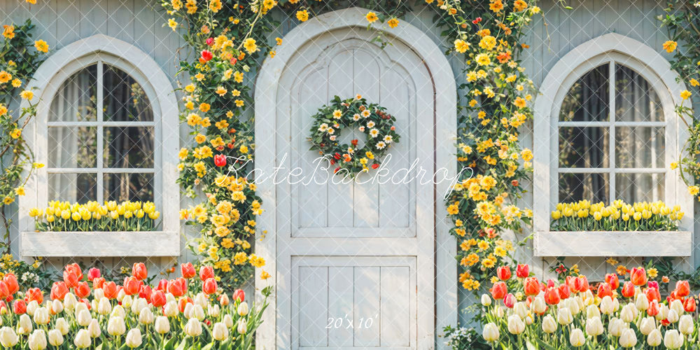 Kate Spring Flowers House Backdrop Designed by Chain Photography