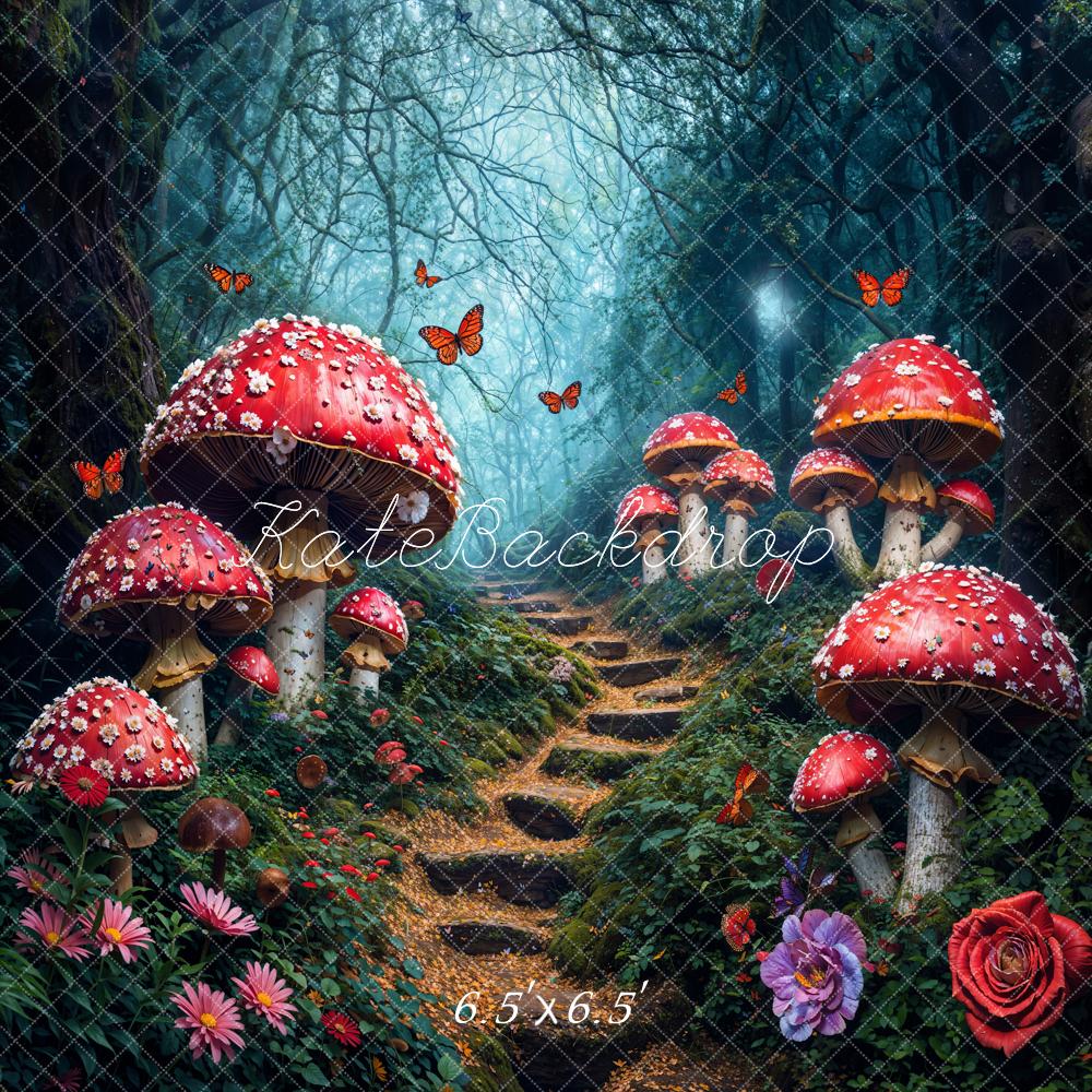 Kate Fairy Tale Forest Mushroom Path Backdrop Designed by Chain Photography