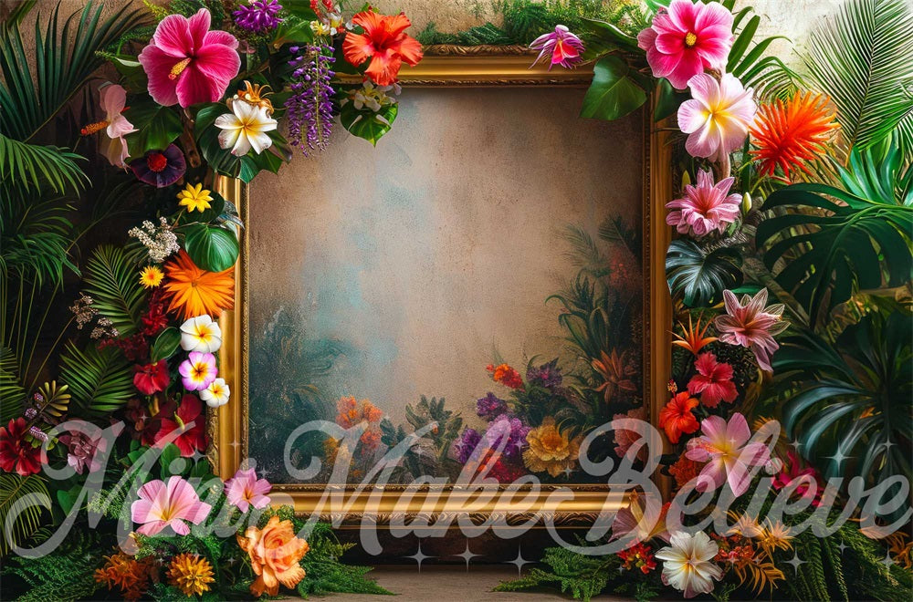 Kate Summer Fine Art Frame Hibicus Backdrop Designed by Mini MakeBelieve