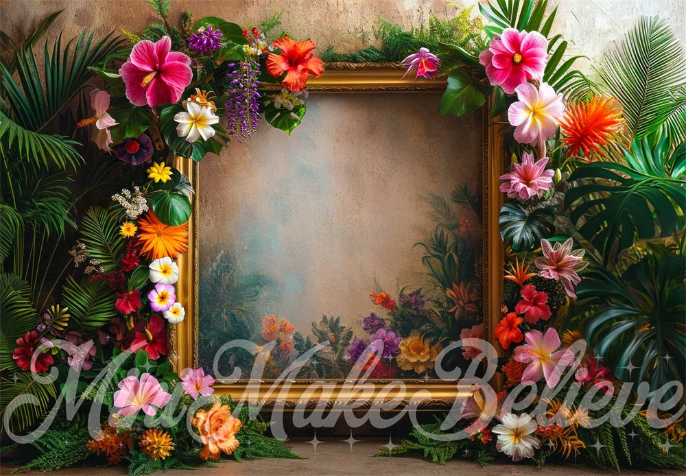 Kate Summer Fine Art Frame Hibicus Backdrop Designed by Mini MakeBelieve