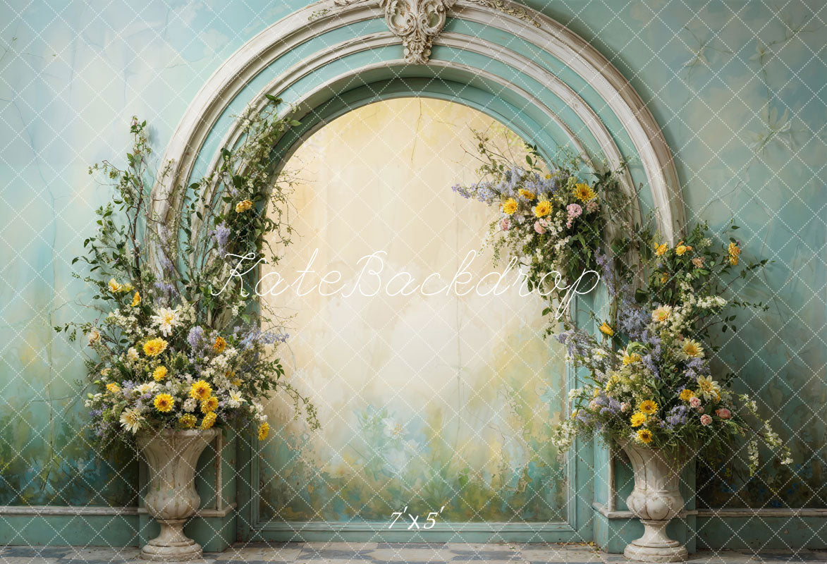 Kate Flowers Green Arch Wall Backdrop Spring Retro Designed by Emetselch