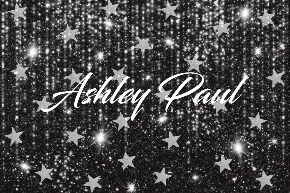 Kate Black Shiny Stars Backdrop Designed by Ashley Paul