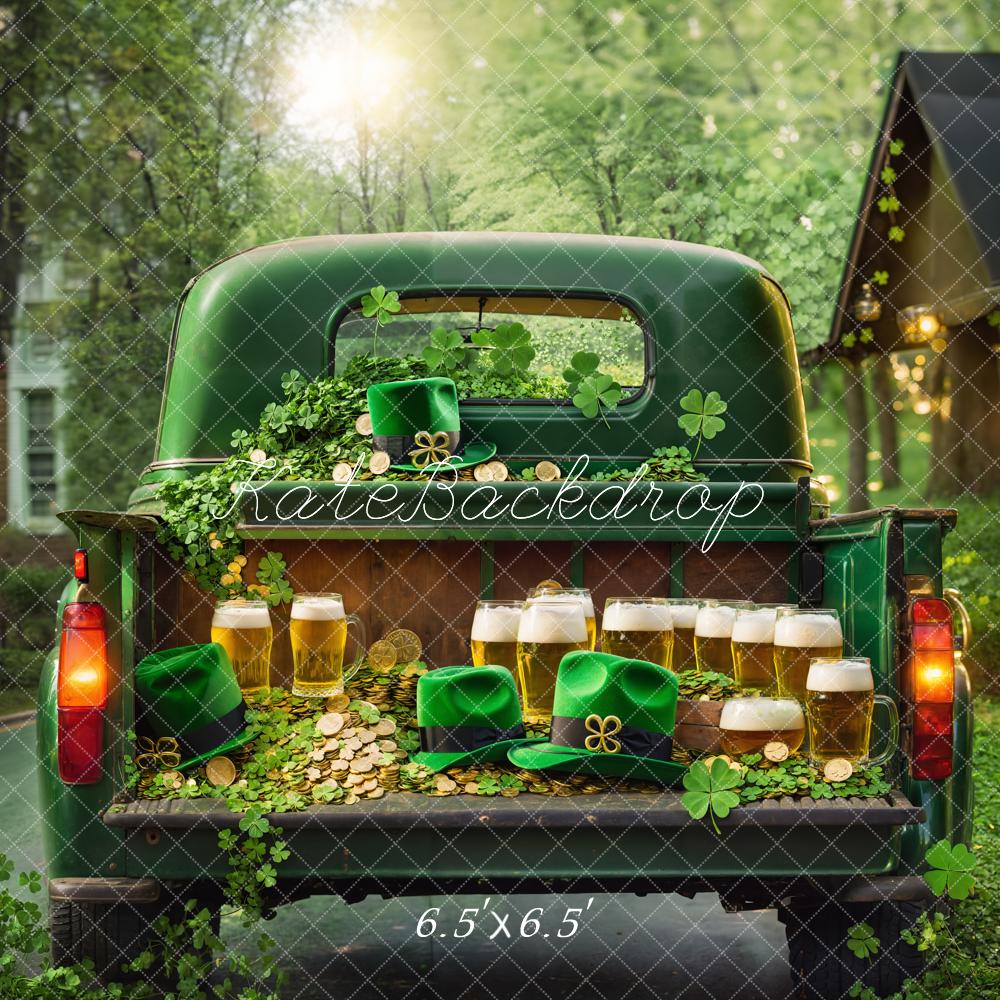 Kate St. Patrick's Day Truck Beer Gold Backdrop Designed by Emetselch