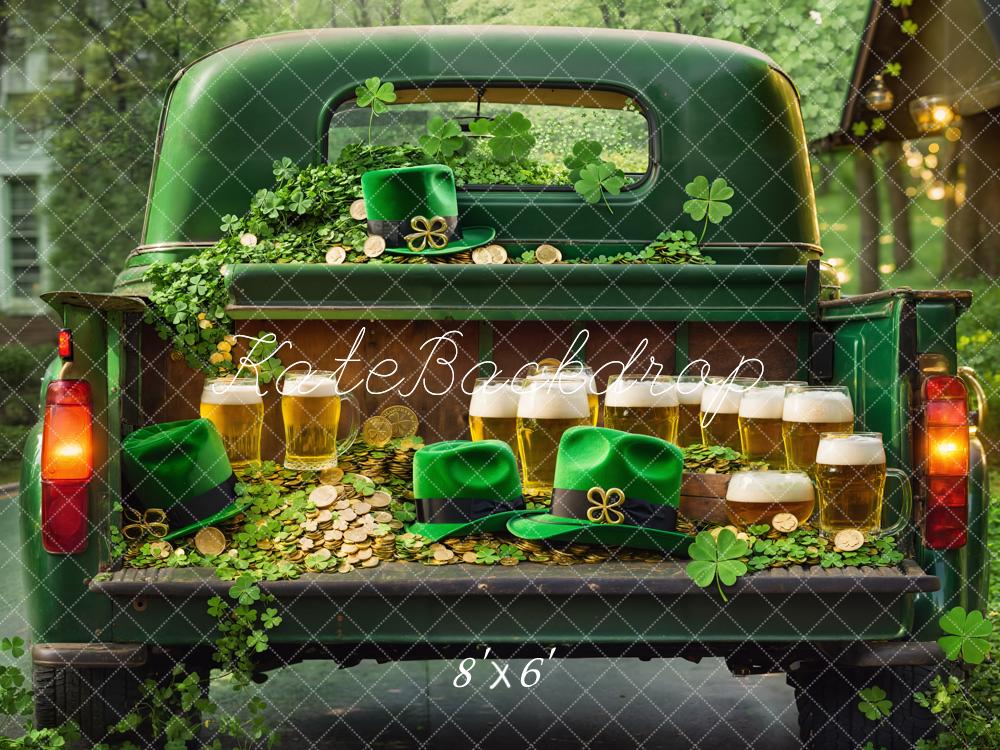 Kate St. Patrick's Day Truck Beer Gold Backdrop Designed by Emetselch