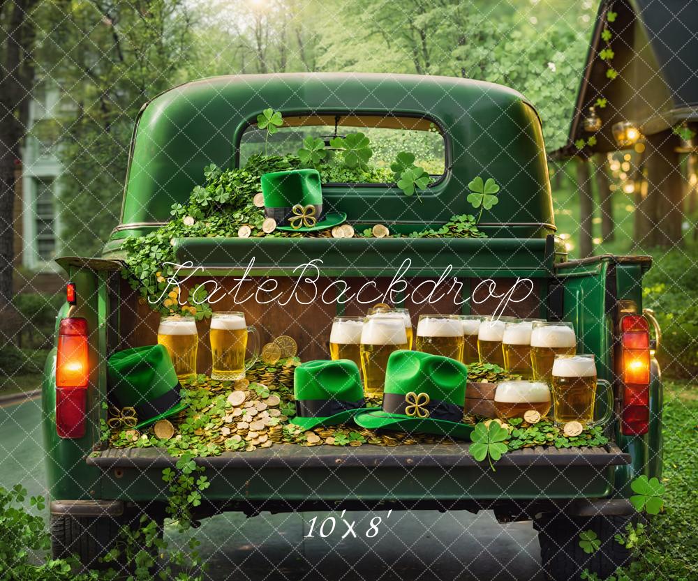 Kate St. Patrick's Day Truck Beer Gold Backdrop Designed by Emetselch