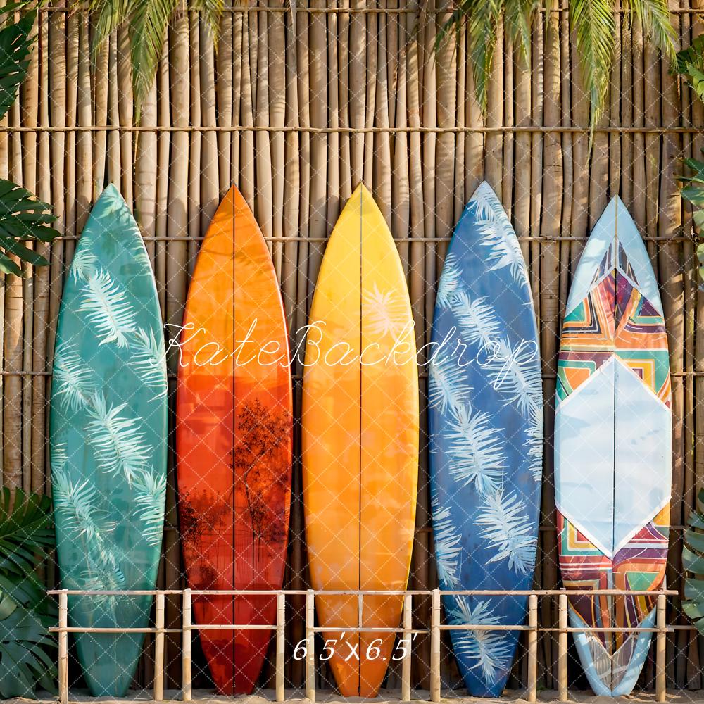 Kate Summer Wooden Seaside Surfboards Backdrop Designed by Emetselch