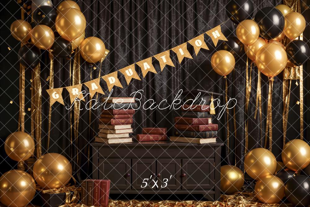 Kate Back to School Backdrop Golden Balloon Graduation Designed by Emetselch