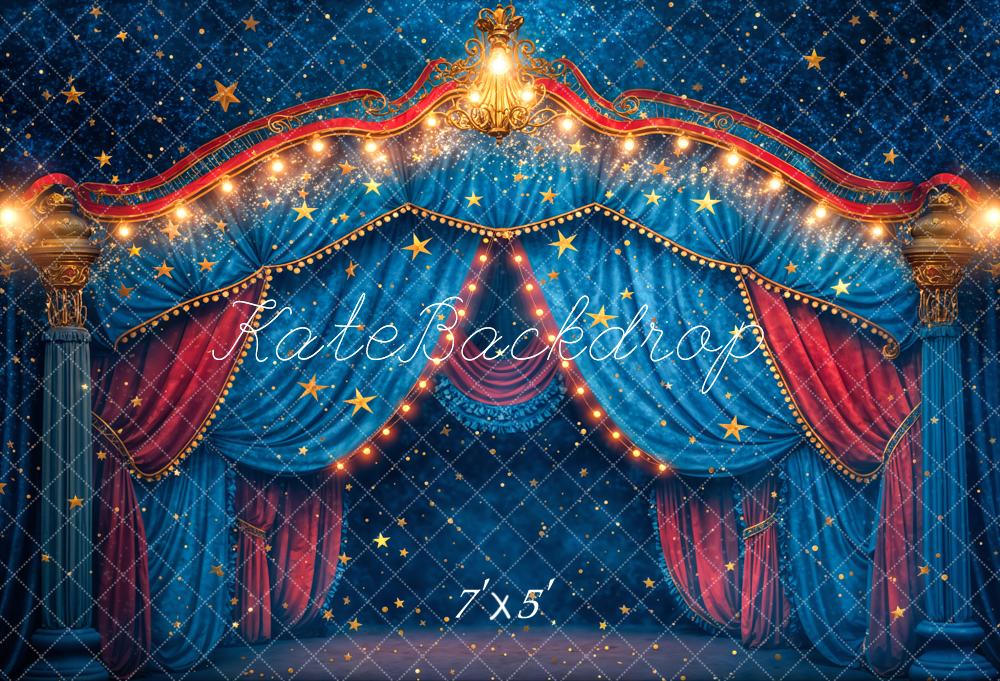 Kate Blue Red Carnival Circus Backdrop Designed by Chain Photography