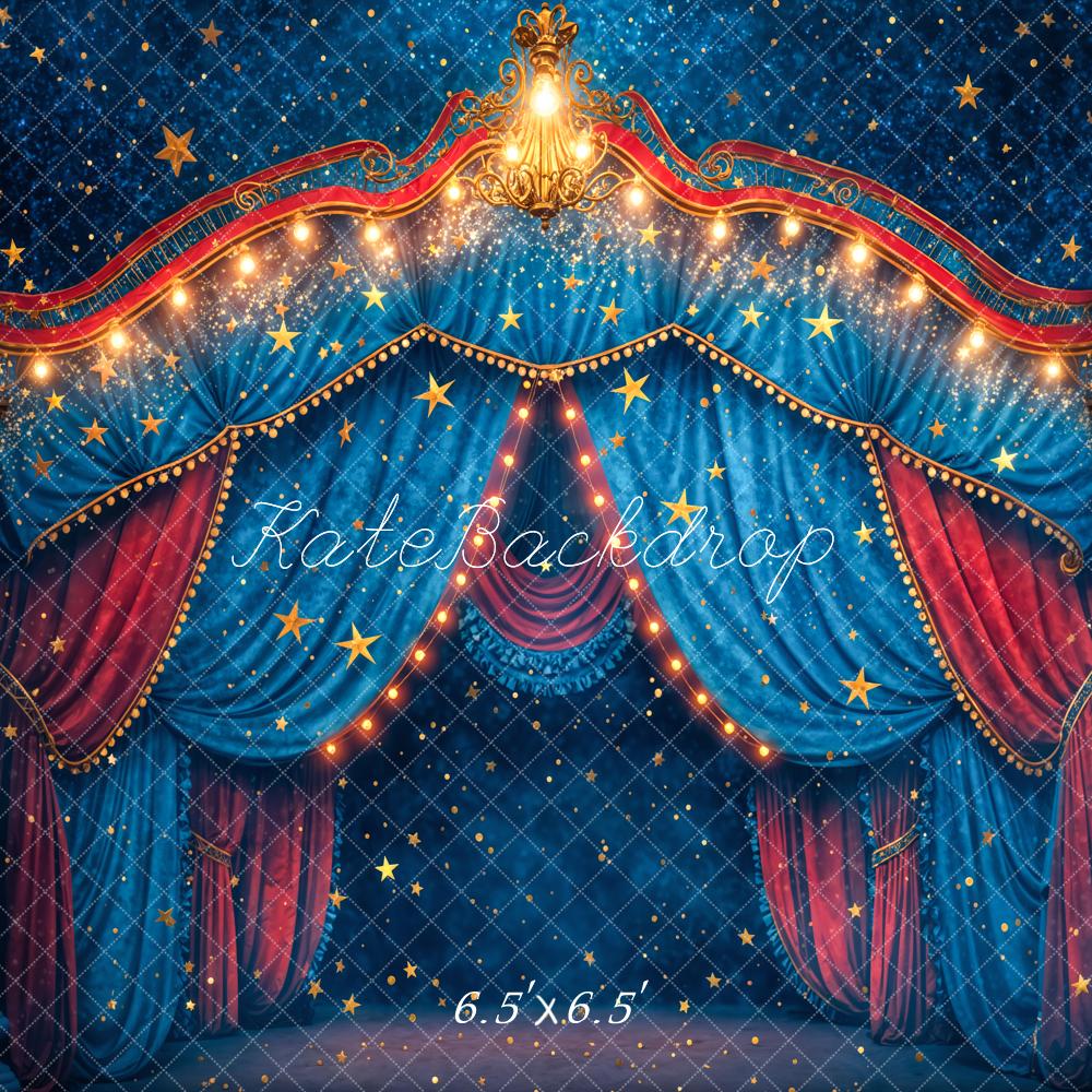 Kate Blue Red Carnival Circus Backdrop Designed by Chain Photography