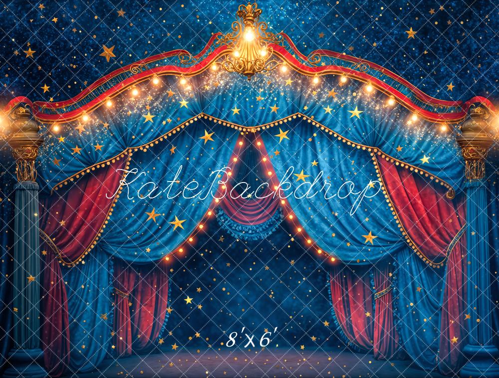 Kate Blue Red Carnival Circus Backdrop Designed by Chain Photography