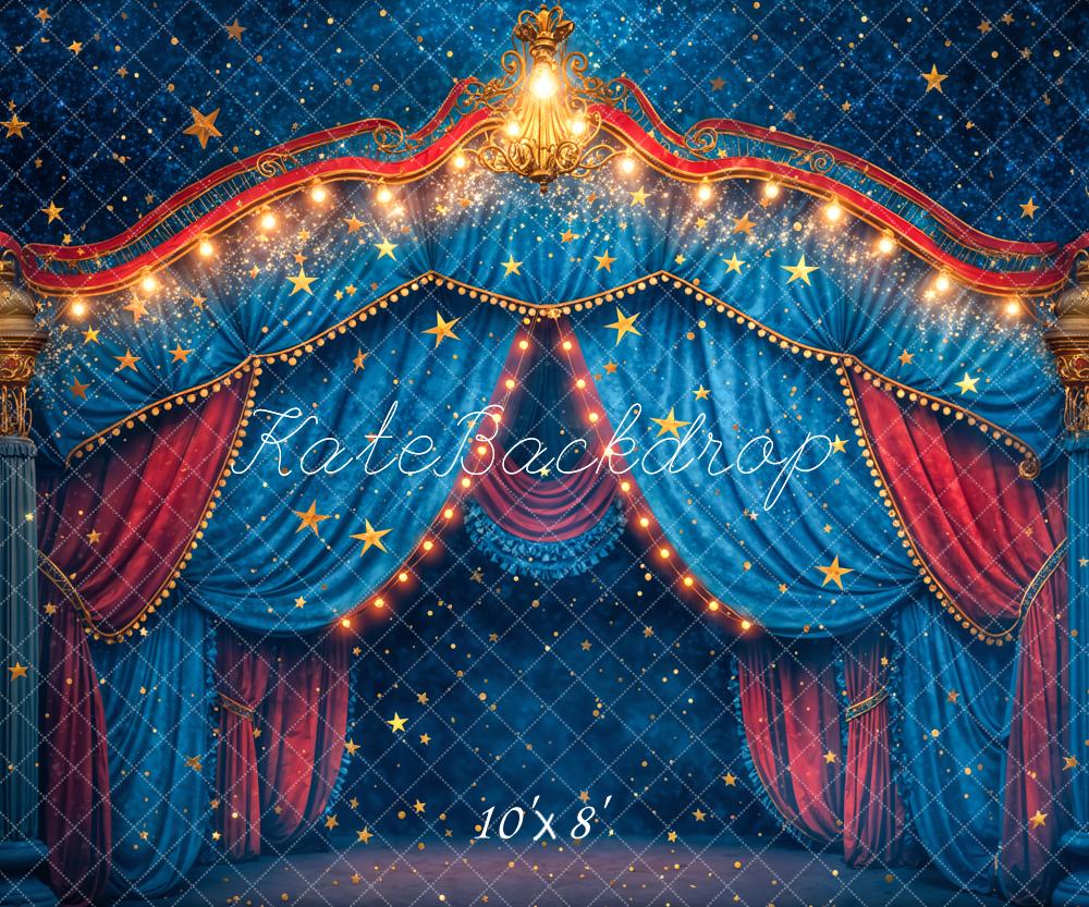 Kate Blue Red Carnival Circus Backdrop Designed by Chain Photography