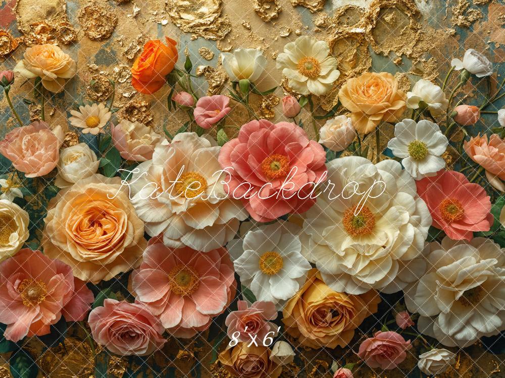 Kate Colorful 3D Flowers Backdrop Designed by Emetselch