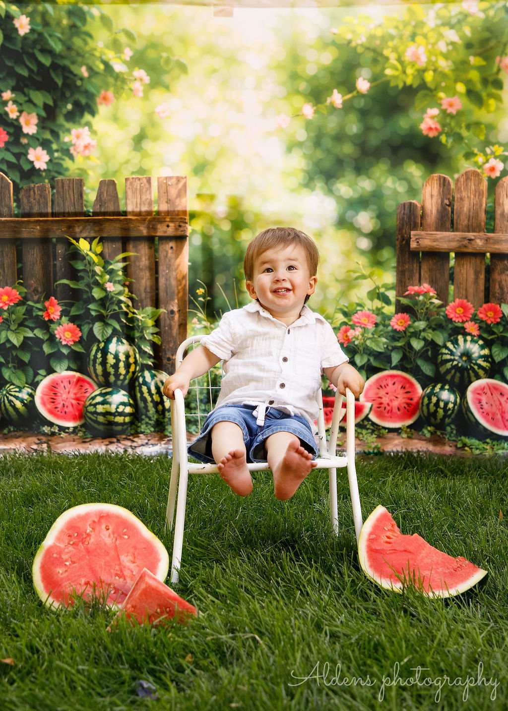 Kate Summer Watermelon Fence Backdrop for Photography