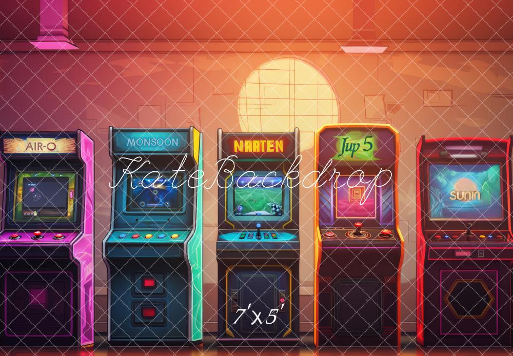 Kate Retro Colorful Game Arcade Backdrop Designed by Lidia Redekopp