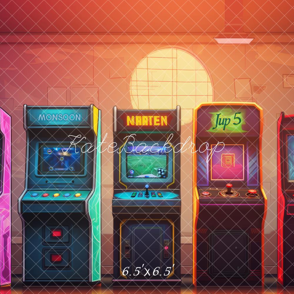 Kate Retro Colorful Game Arcade Backdrop Designed by Lidia Redekopp