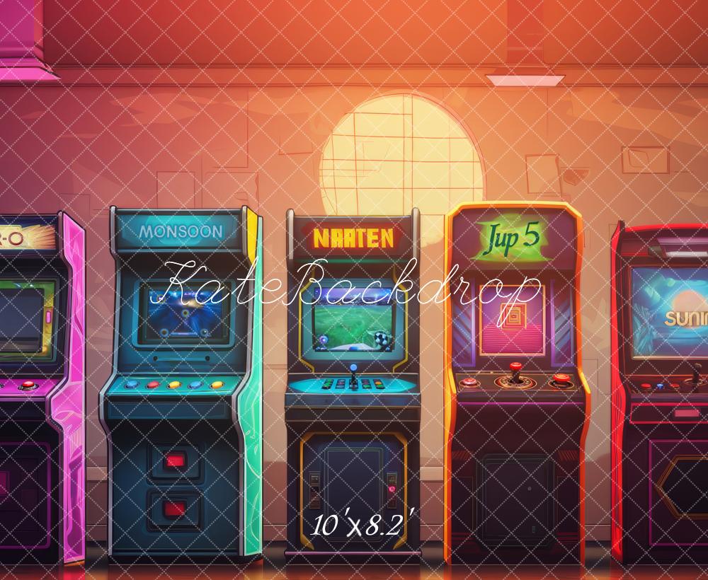 Kate Retro Colorful Game Arcade Backdrop Designed by Lidia Redekopp