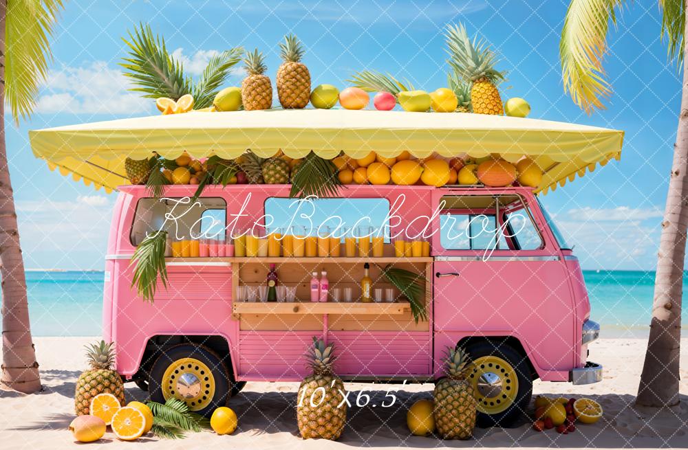 Kate Summer Backdrop Fantasy Doll Sea Beach Pink Car Fruit Store Designed by Emetselch