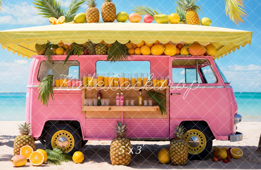 Kate Summer Backdrop Fantasy Doll Sea Beach Pink Car Fruit Store Designed by Emetselch