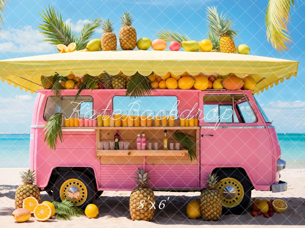 Kate Summer Backdrop Fantasy Doll Sea Beach Pink Car Fruit Store Designed by Emetselch