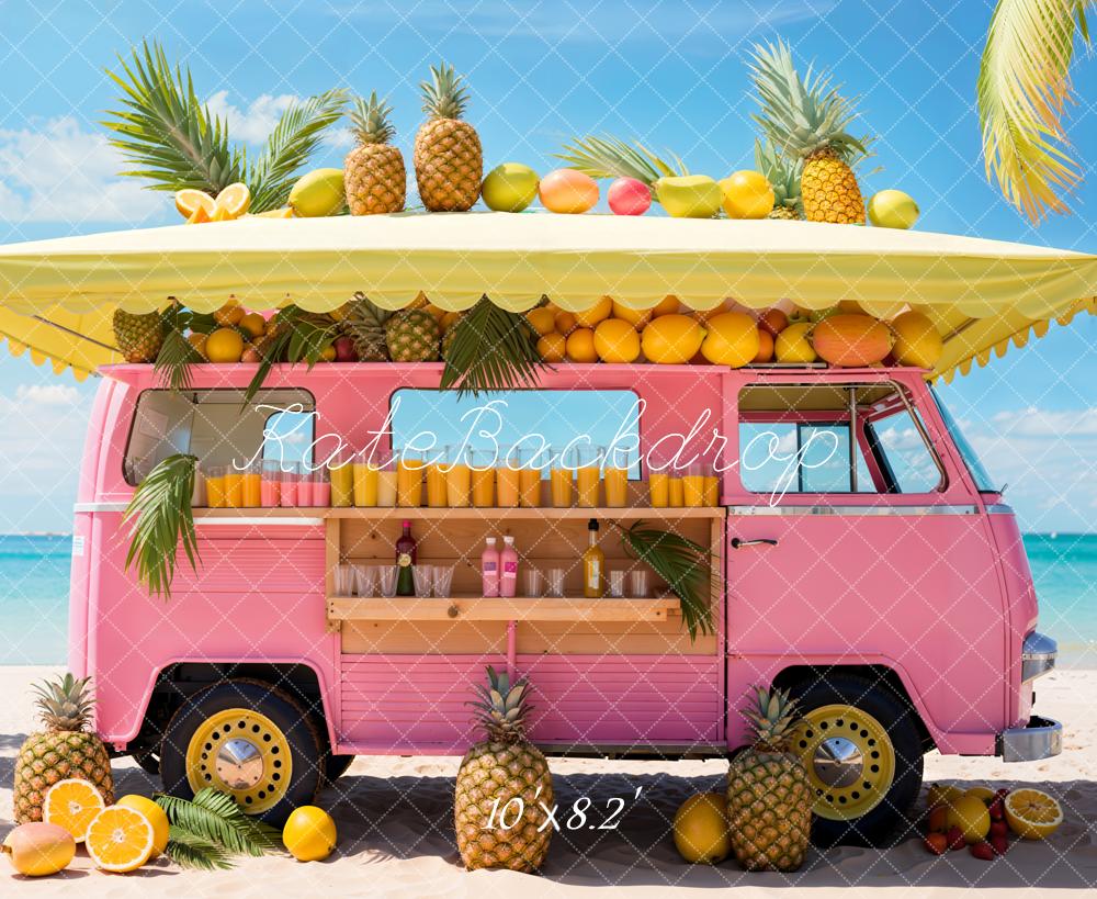 Kate Summer Backdrop Fantasy Doll Sea Beach Pink Car Fruit Store Designed by Emetselch