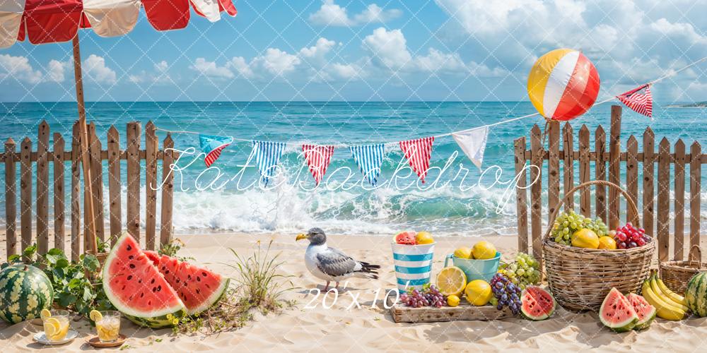 Kate Summer Sea Beach Fruit Backdrop Designed by Emetselch