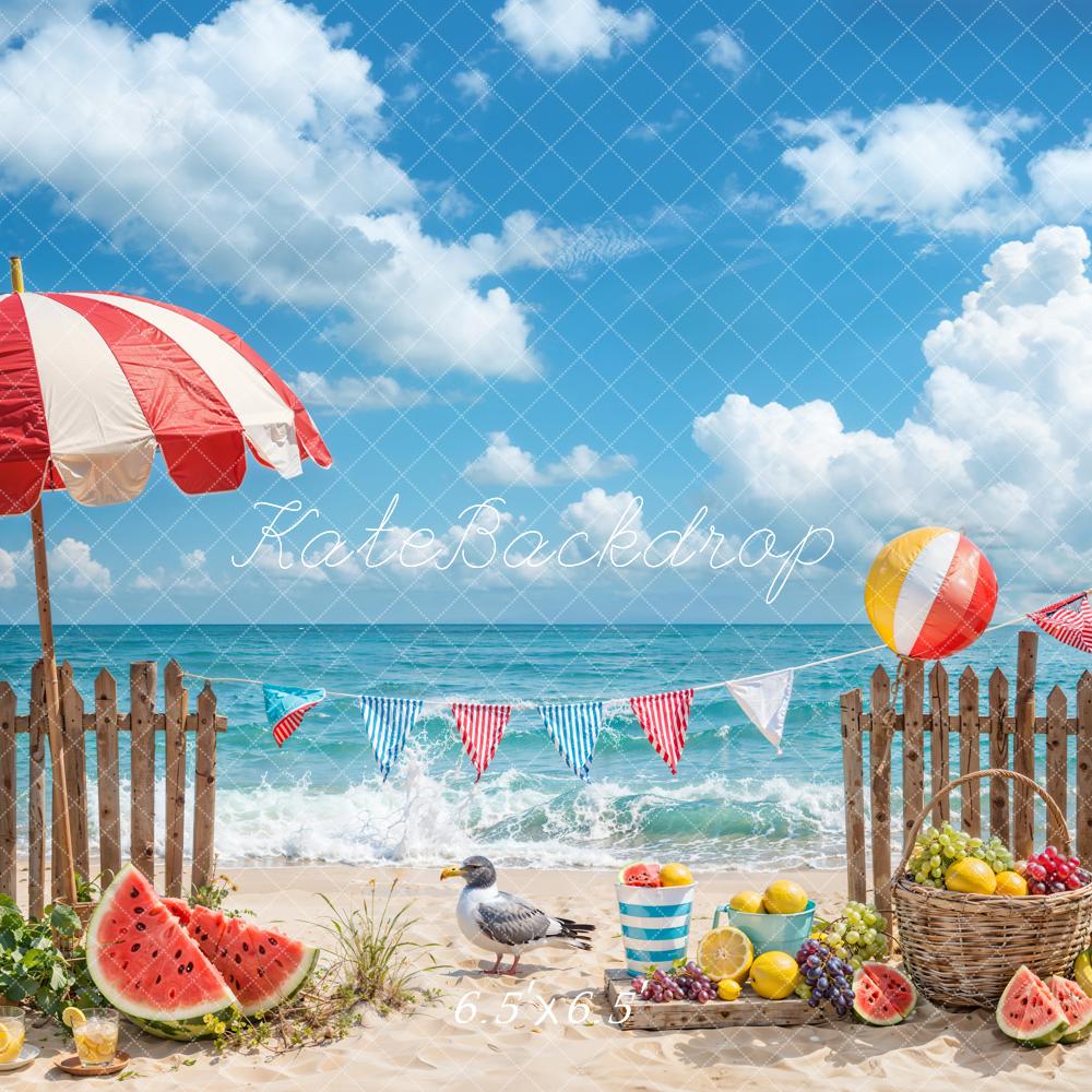 Kate Summer Sea Beach Fruit Backdrop Designed by Emetselch