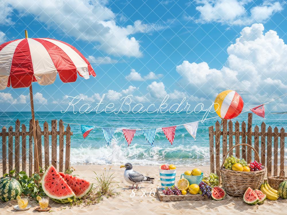 Kate Summer Sea Beach Fruit Backdrop Designed by Emetselch