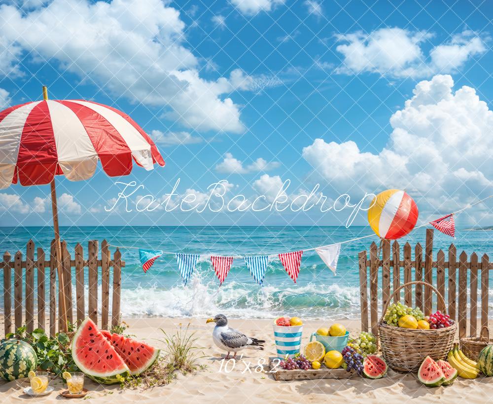 Kate Summer Sea Beach Fruit Backdrop Designed by Emetselch