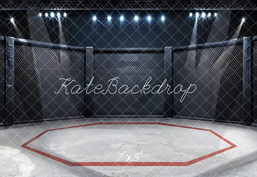 Kate Modern Black and White Iron Mesh Wrestling Arena Backdrop Designed by Chain Photography