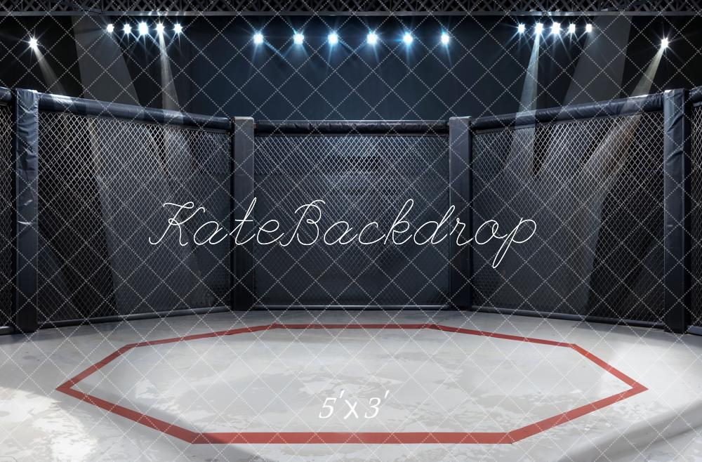 Kate Modern Black and White Iron Mesh Wrestling Arena Backdrop Designed by Chain Photography