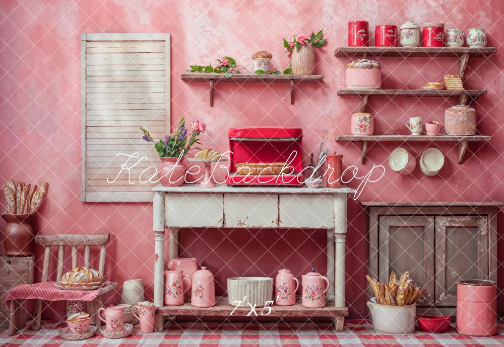 Kate Fantasy Doll Pink Kitchen Backdrop Designed by Chain Photography