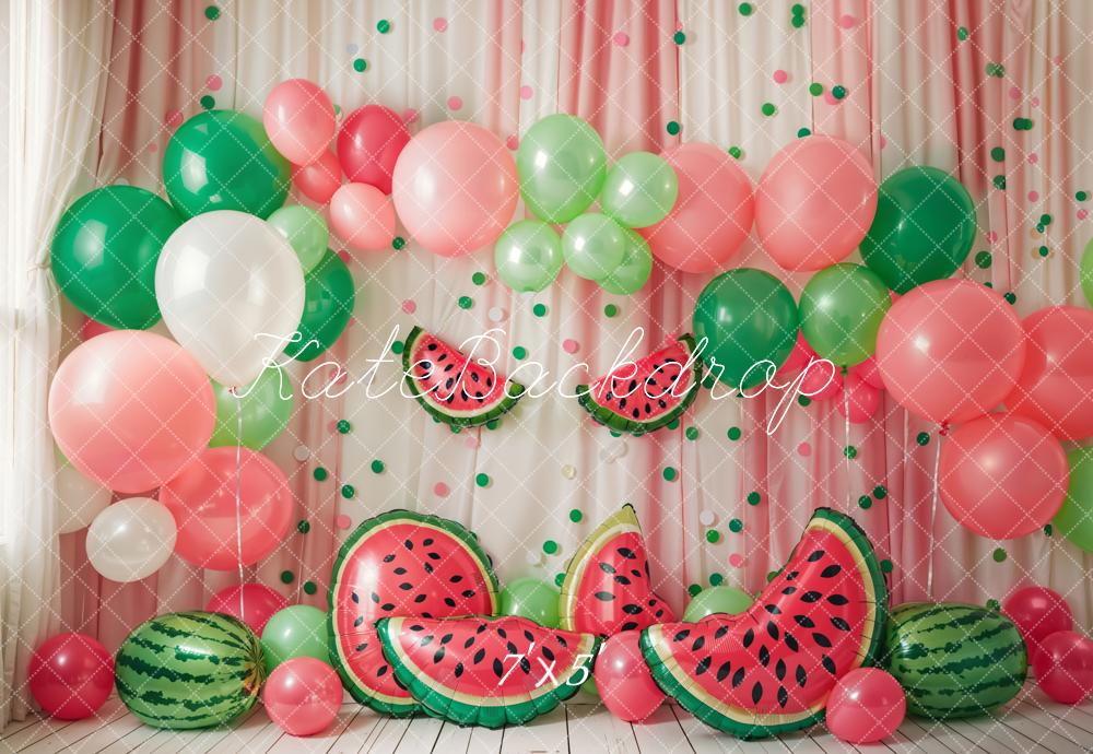 Kate Summer Backdrop Watermelon Balloon Cake Smash Designed by Emetselch