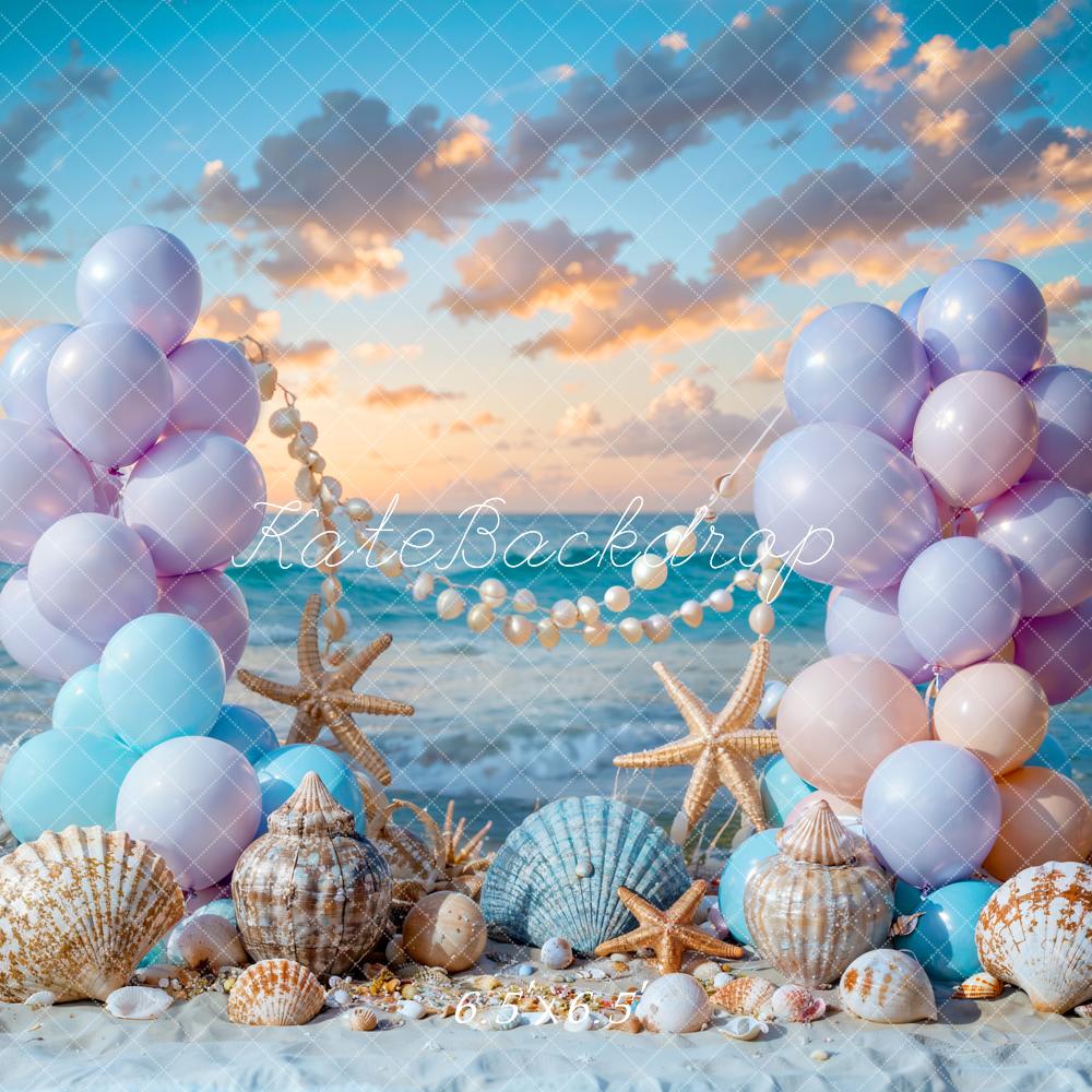 Kate Summer Sea Beach Balloon Mermaid Backdrop Designed by Chain Photography