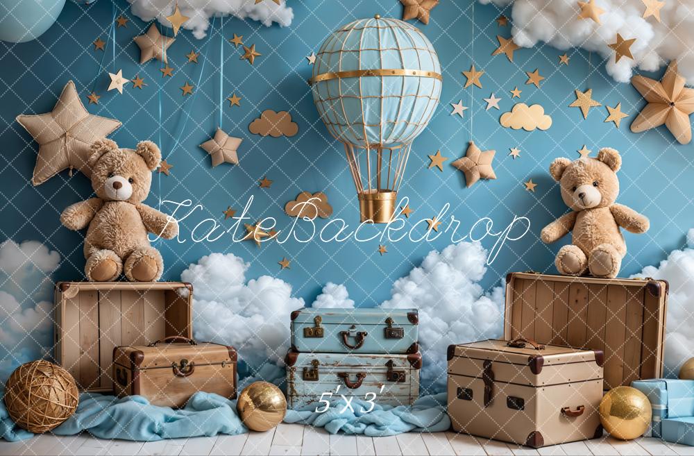 Lightning Deals-1 Kate Hot Air Balloon Teddy Bear Backdrop Designed by Emetselch