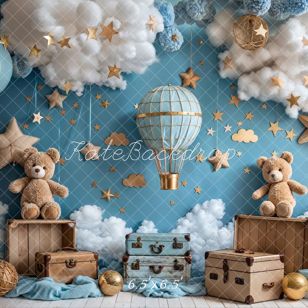 Lightning Deals-1 Kate Hot Air Balloon Teddy Bear Backdrop Designed by Emetselch