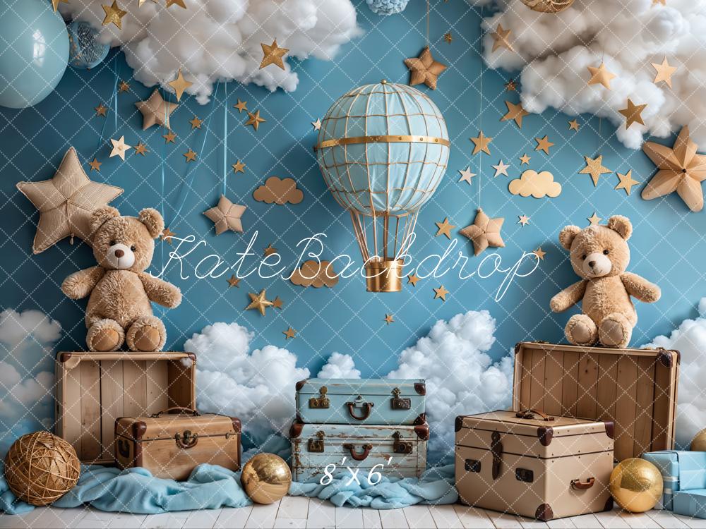 Lightning Deals-1 Kate Hot Air Balloon Teddy Bear Backdrop Designed by Emetselch