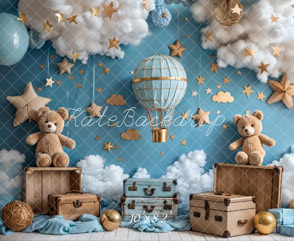 Lightning Deals-1 Kate Hot Air Balloon Teddy Bear Backdrop Designed by Emetselch