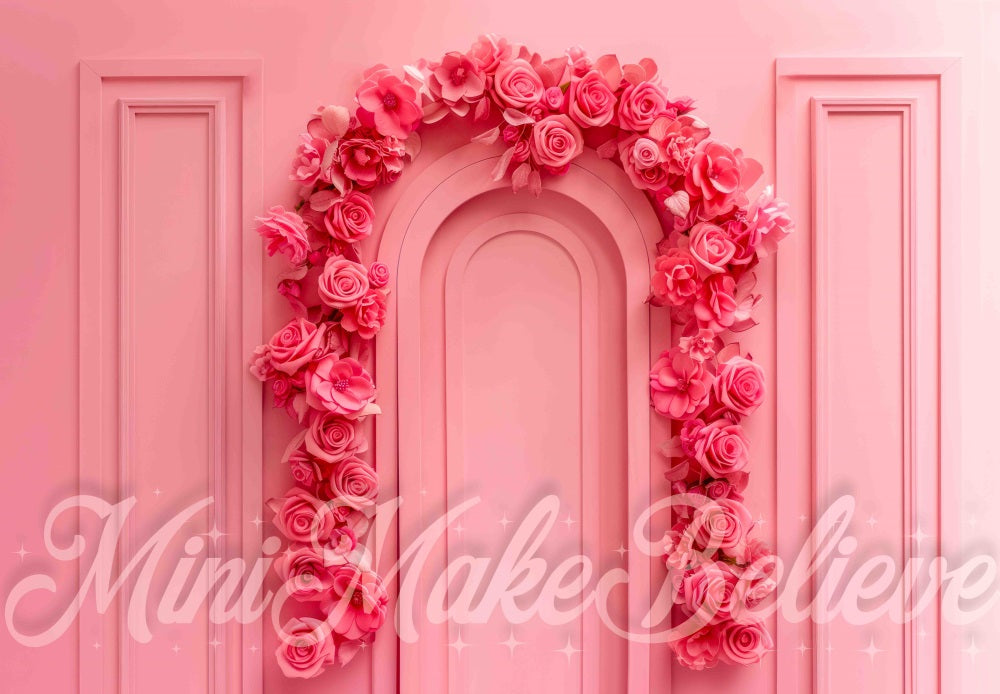 Kate Pink Rose Arch Backdrop Designed by Mini MakeBelieve