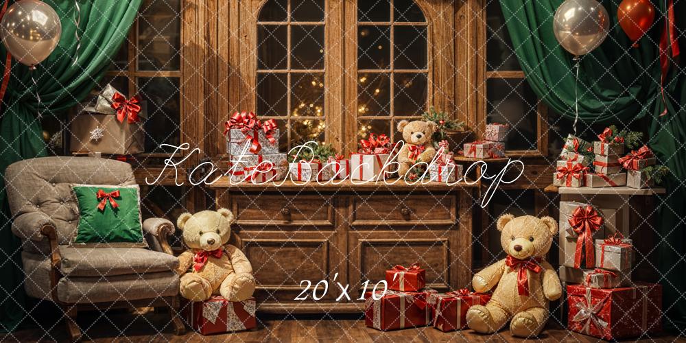 Kate Indoor Christmas Gift Bear Backdrop Designed by Emetselch