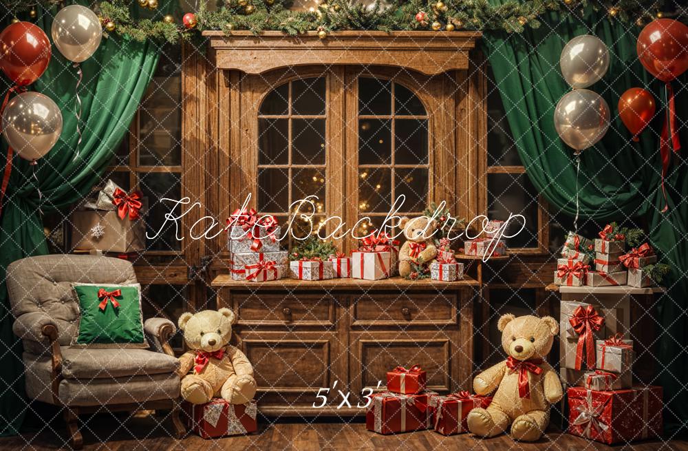 Kate Indoor Christmas Gift Bear Backdrop Designed by Emetselch