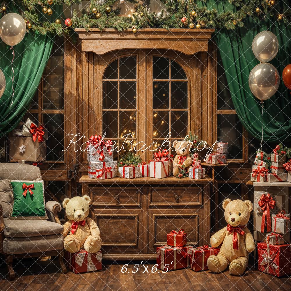 Kate Indoor Christmas Gift Bear Backdrop Designed by Emetselch