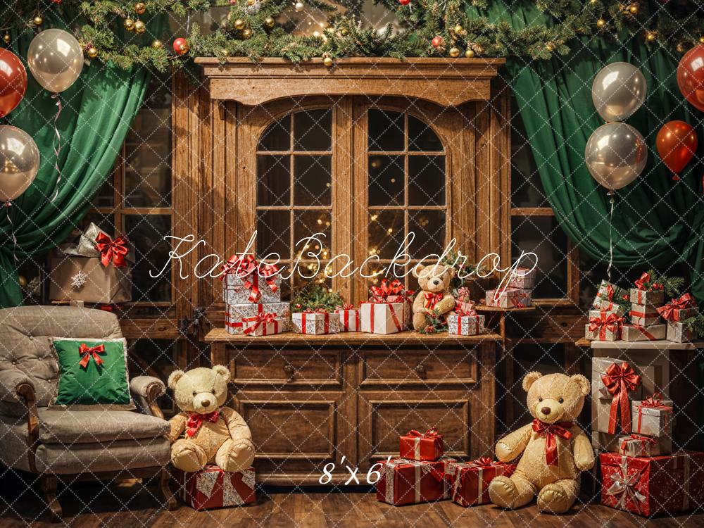 Kate Indoor Christmas Gift Bear Backdrop Designed by Emetselch