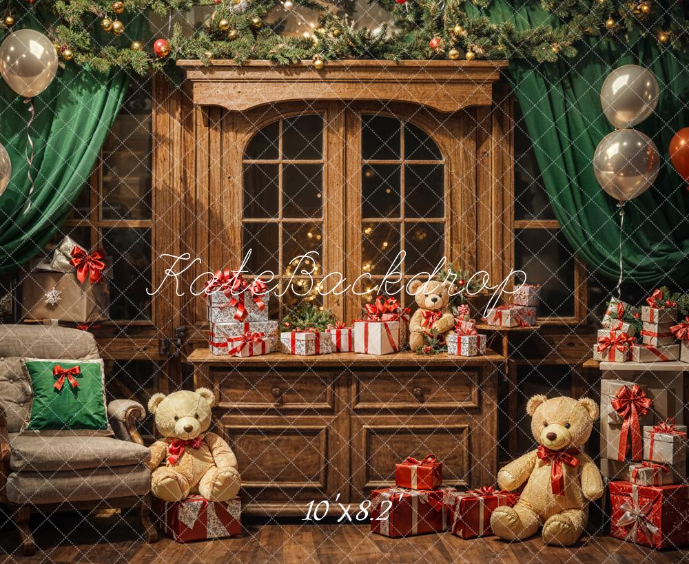 Kate Indoor Christmas Gift Bear Backdrop Designed by Emetselch