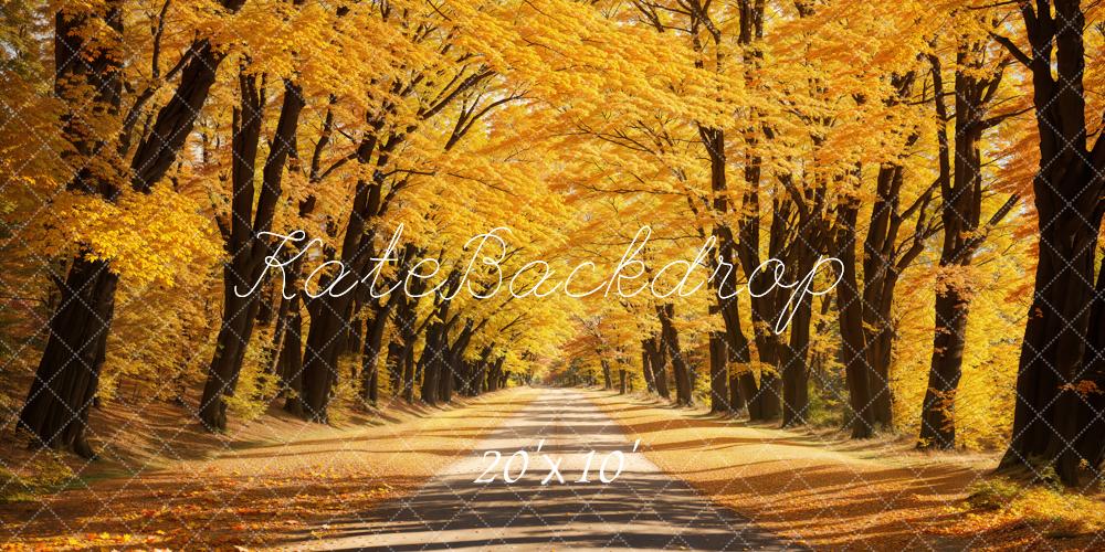 Kate Yellow Autumn Deciduous Forest Backdrop Designed by Emetselch