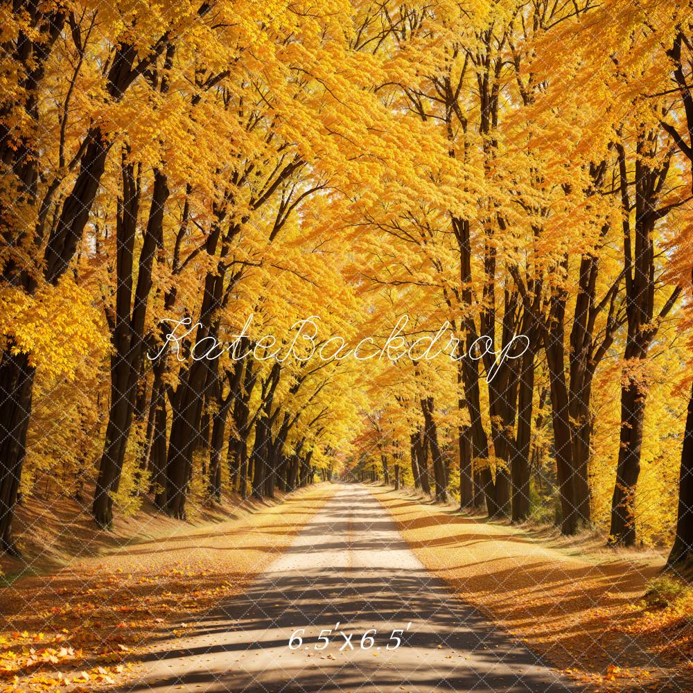 Kate Yellow Autumn Deciduous Forest Backdrop Designed by Emetselch