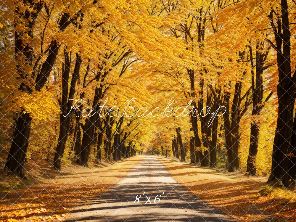 Kate Yellow Autumn Deciduous Forest Backdrop Designed by Emetselch