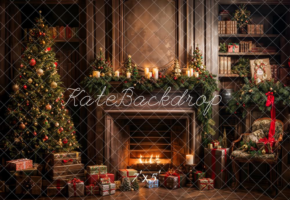 Kate Christmas Tree Fireplace Gift Backdrop