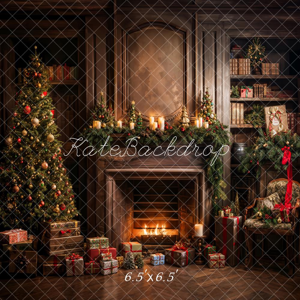 Kate Christmas Tree Fireplace Gift Backdrop